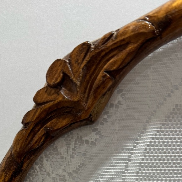 Vintage Lace Cat Wall Hanging with Wooden Frame 1970s/80s - Picture 3 of 6